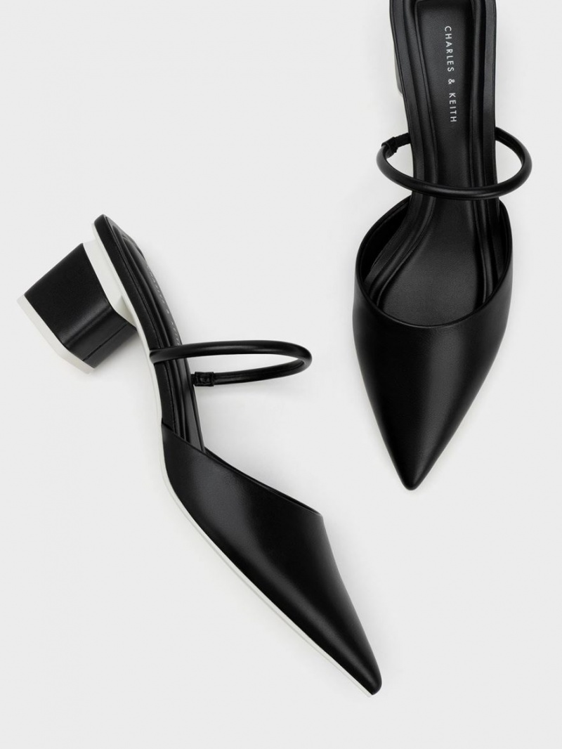 Mules Charles And Keith Block Heel μαυρα | 72916-GWQC