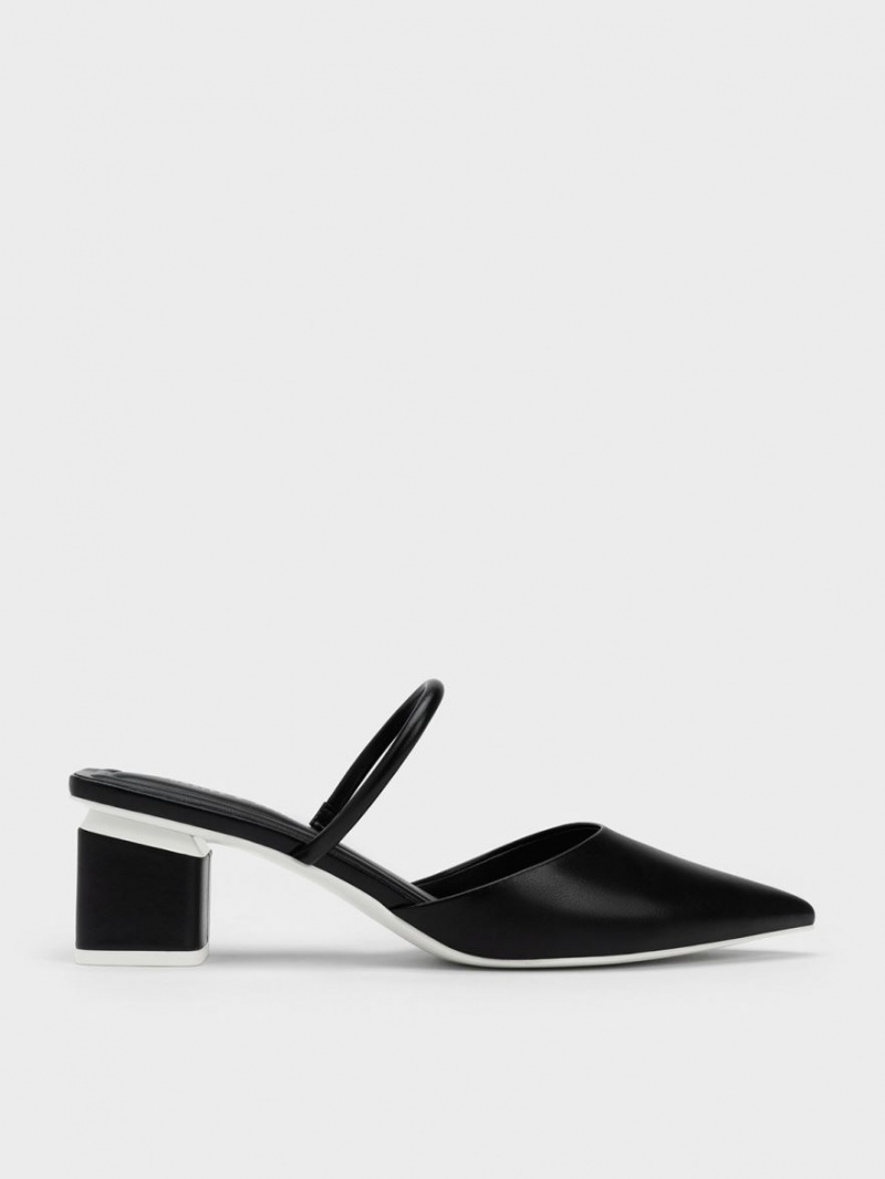 Mules Charles And Keith Block Heel μαυρα | 72916-GWQC