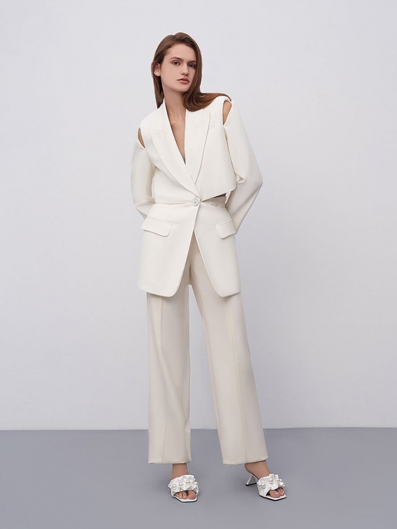 Mules Charles And Keith Blythe Bead-Embellished Satin ασπρα | 29318-NBYX
