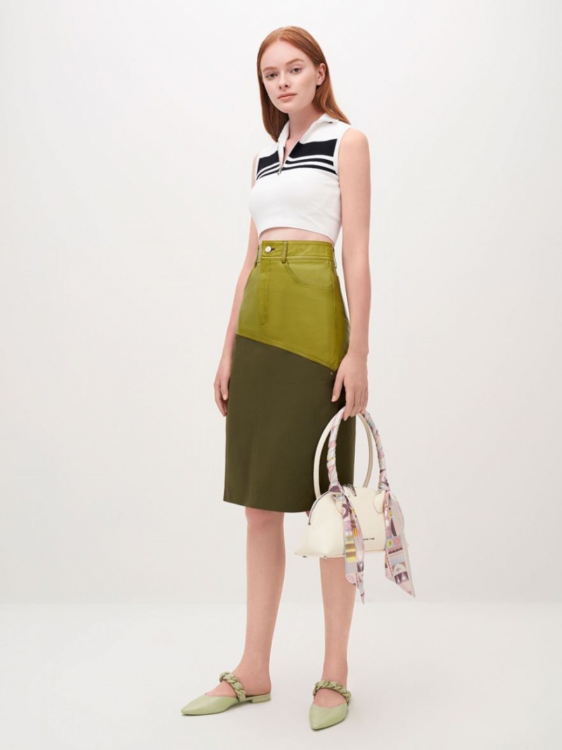 Mules Charles And Keith Braided Chain-Link φλατ πρασινο | 64305-QXHS