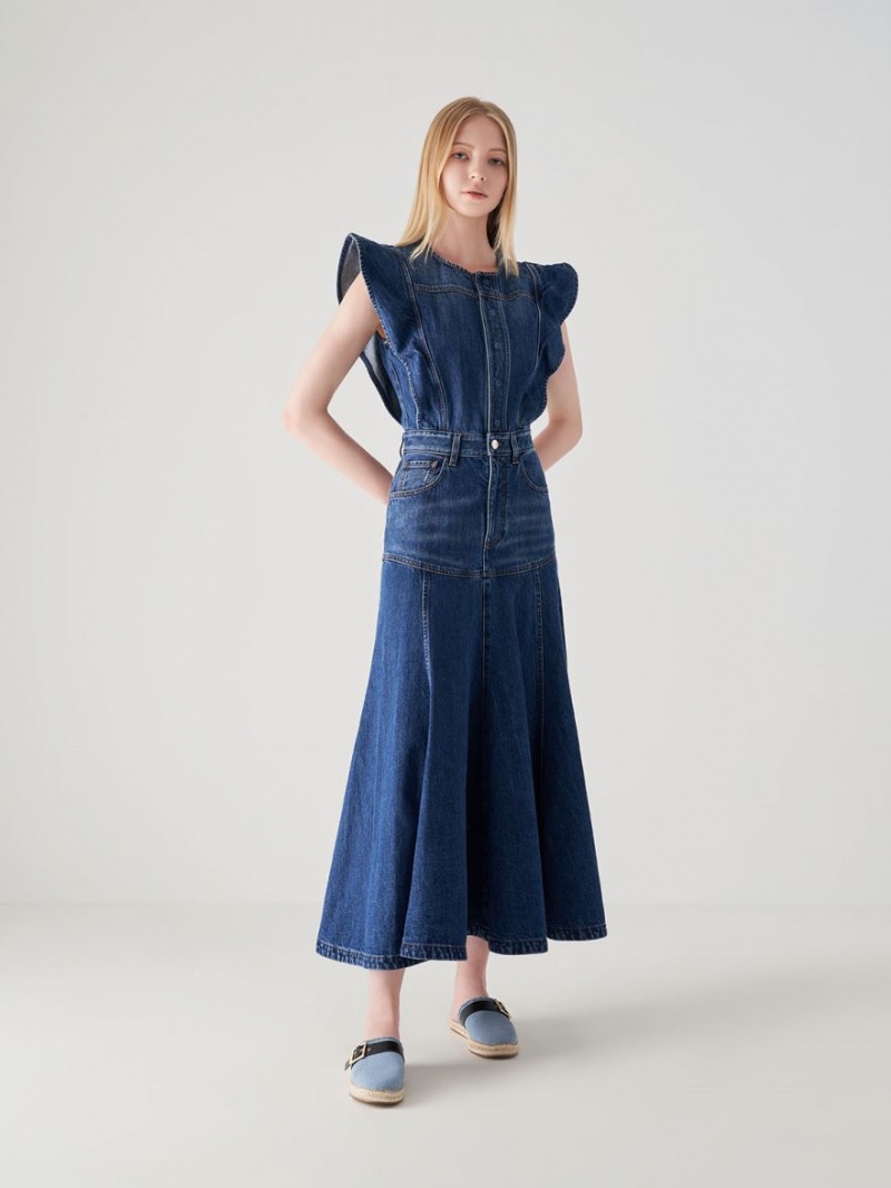 Mules Charles And Keith Buckled Denim εσπαντριγιεσ μπλε | 39452-IKVD