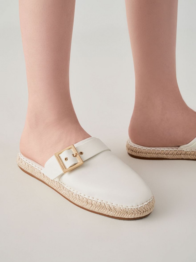 Mules Charles And Keith Buckled εσπαντριγιεσ ασπρα | 87563-VAQS