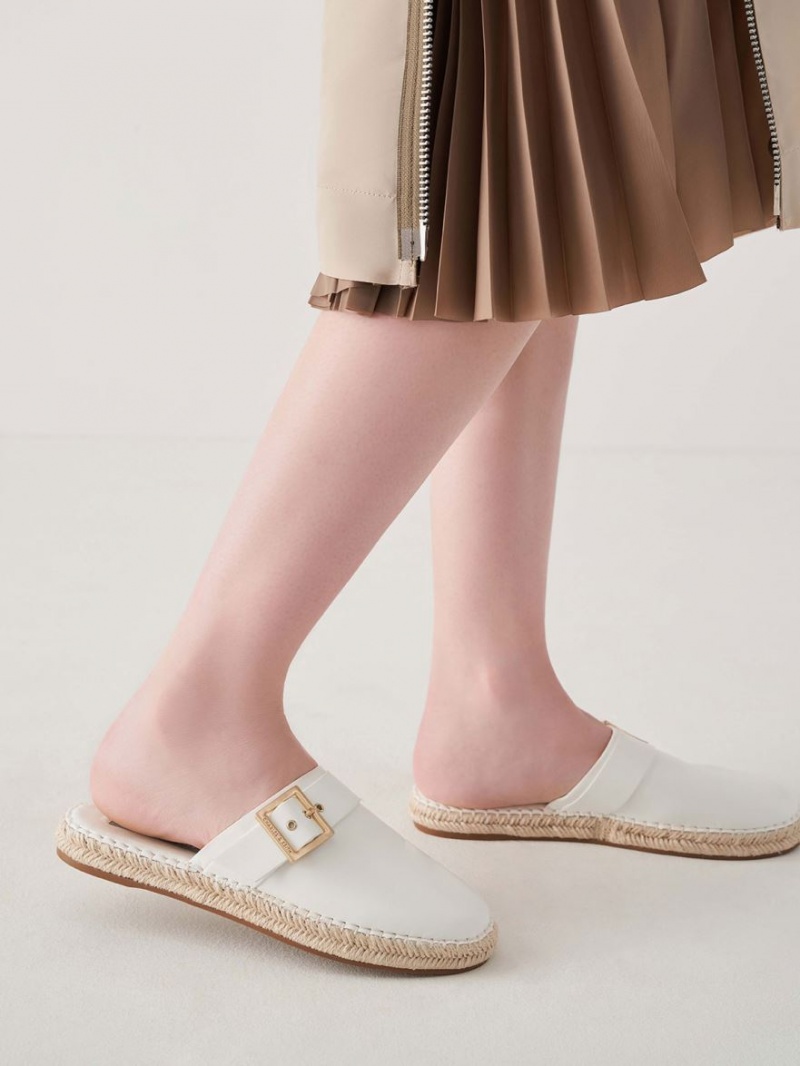 Mules Charles And Keith Buckled εσπαντριγιεσ ασπρα | 87563-VAQS