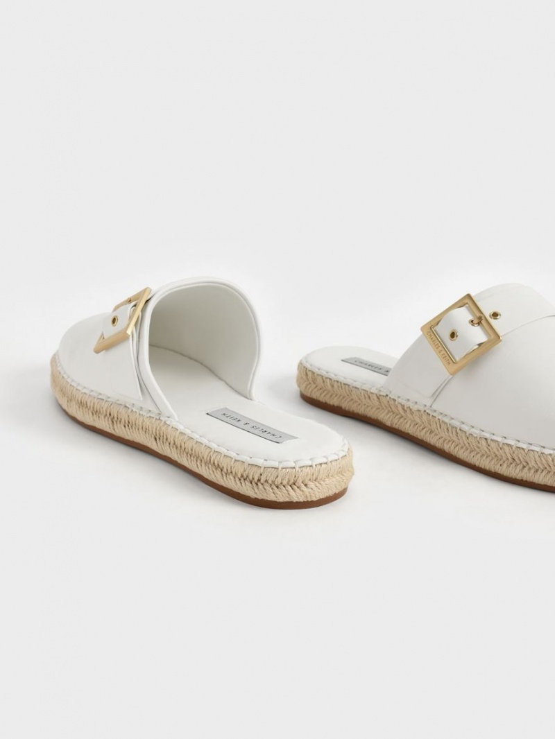 Mules Charles And Keith Buckled εσπαντριγιεσ ασπρα | 87563-VAQS