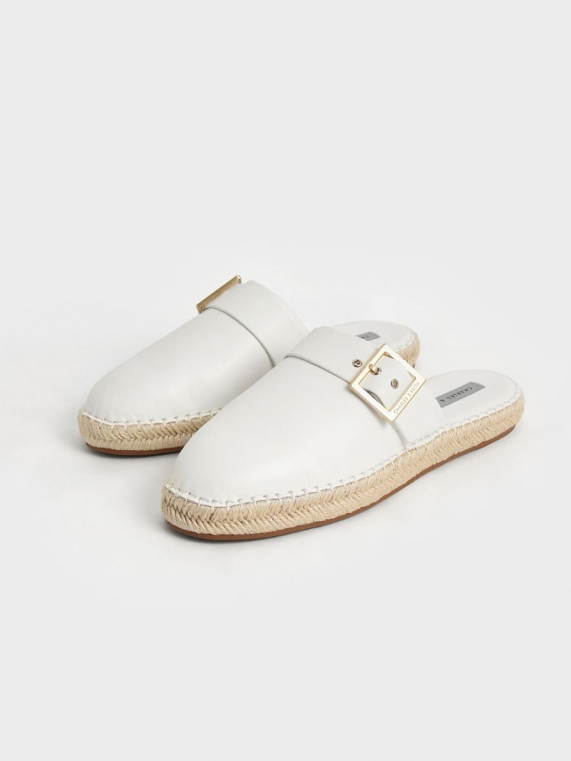 Mules Charles And Keith Buckled εσπαντριγιεσ ασπρα | 87563-VAQS