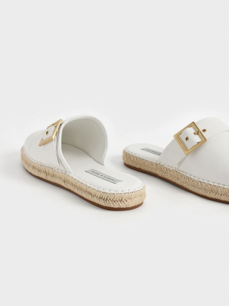 Mules Charles And Keith Buckled εσπαντριγιεσ ασπρα | 87563-VAQS