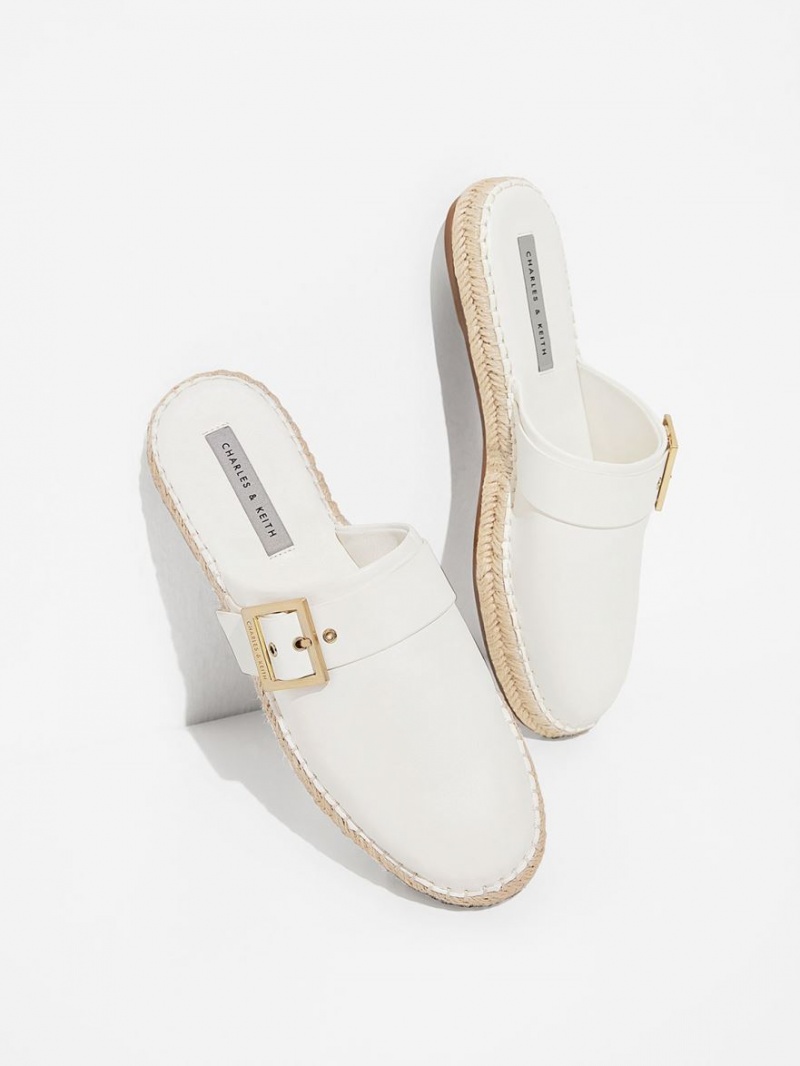 Mules Charles And Keith Buckled εσπαντριγιεσ ασπρα | 87563-VAQS