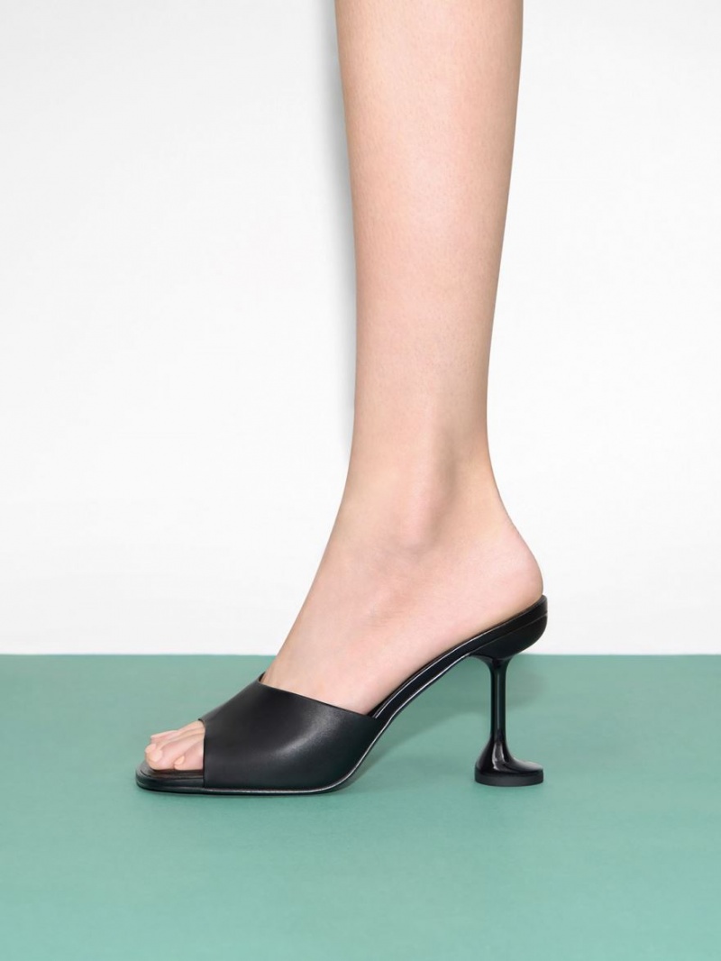 Mules Charles And Keith Celestine Sculptural Heel μαυρα | 29035-BZDT