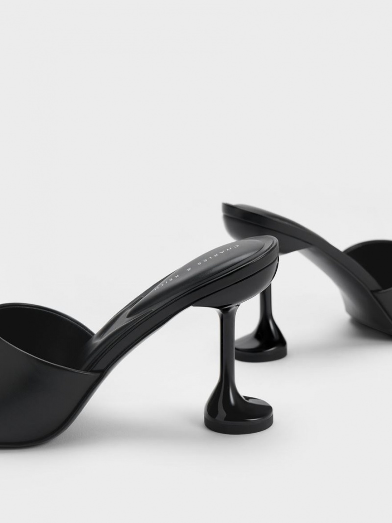 Mules Charles And Keith Celestine Sculptural Heel μαυρα | 29035-BZDT
