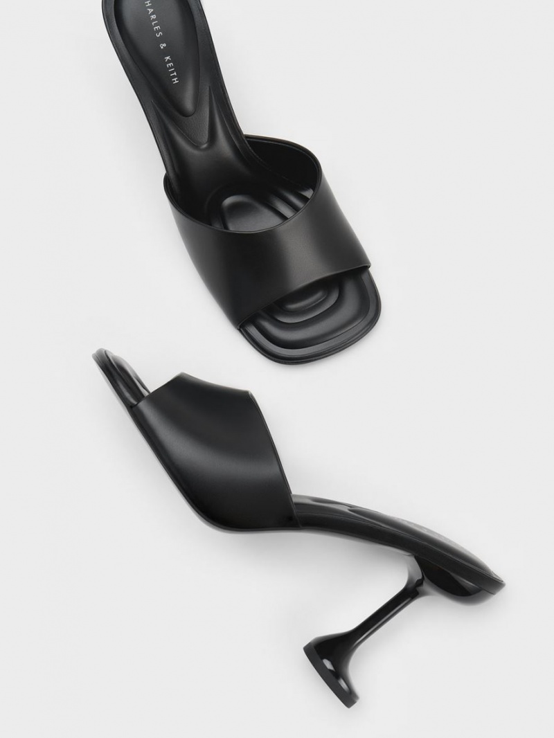 Mules Charles And Keith Celestine Sculptural Heel μαυρα | 29035-BZDT