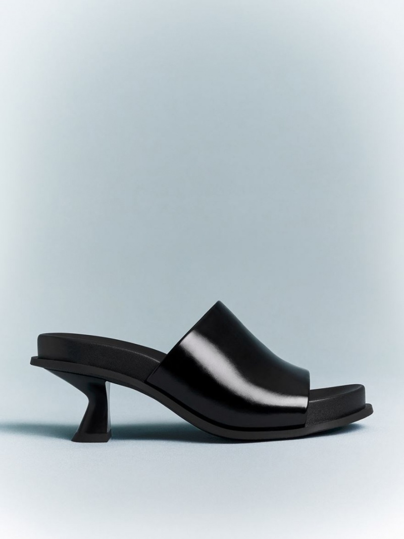 Mules Charles And Keith Clio Slant Heel μαυρα | 65943-WVOY