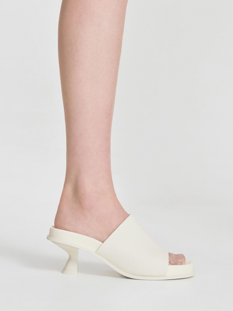 Mules Charles And Keith Clio Slant Heel ασπρα | 83601-AZHQ