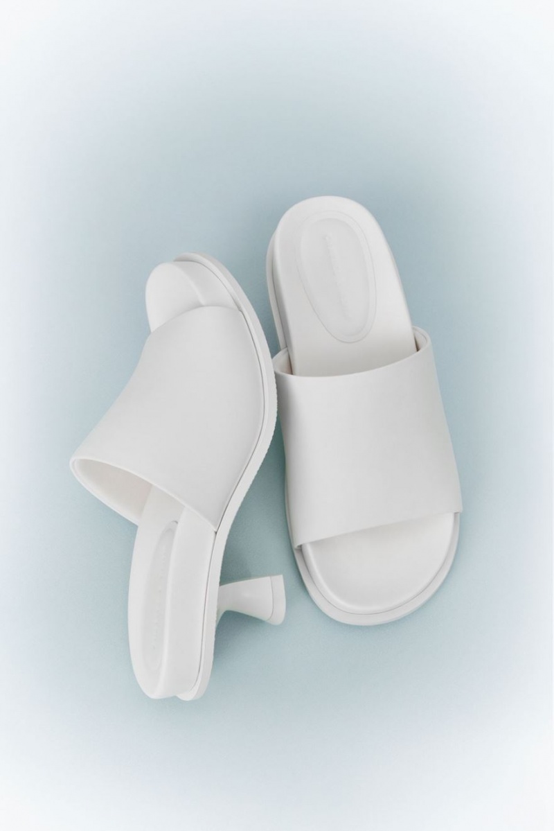 Mules Charles And Keith Clio Slant Heel ασπρα | 83601-AZHQ