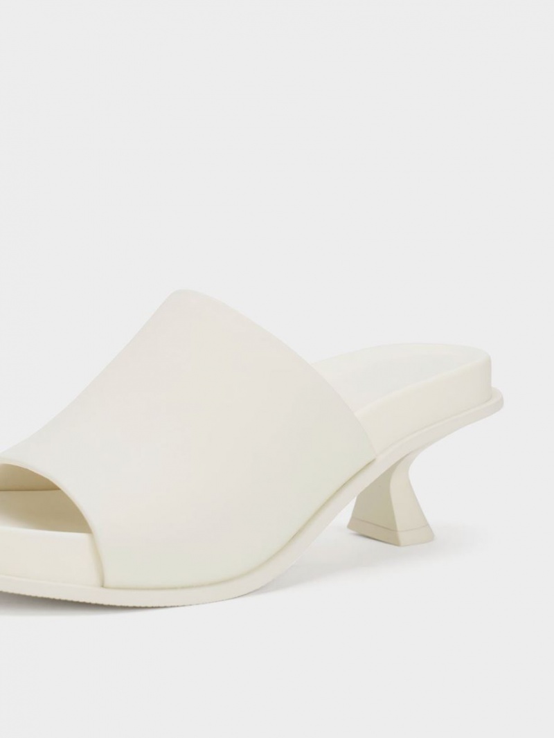 Mules Charles And Keith Clio Slant Heel ασπρα | 83601-AZHQ