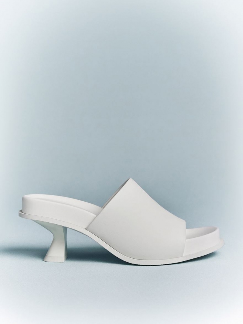 Mules Charles And Keith Clio Slant Heel ασπρα | 83601-AZHQ