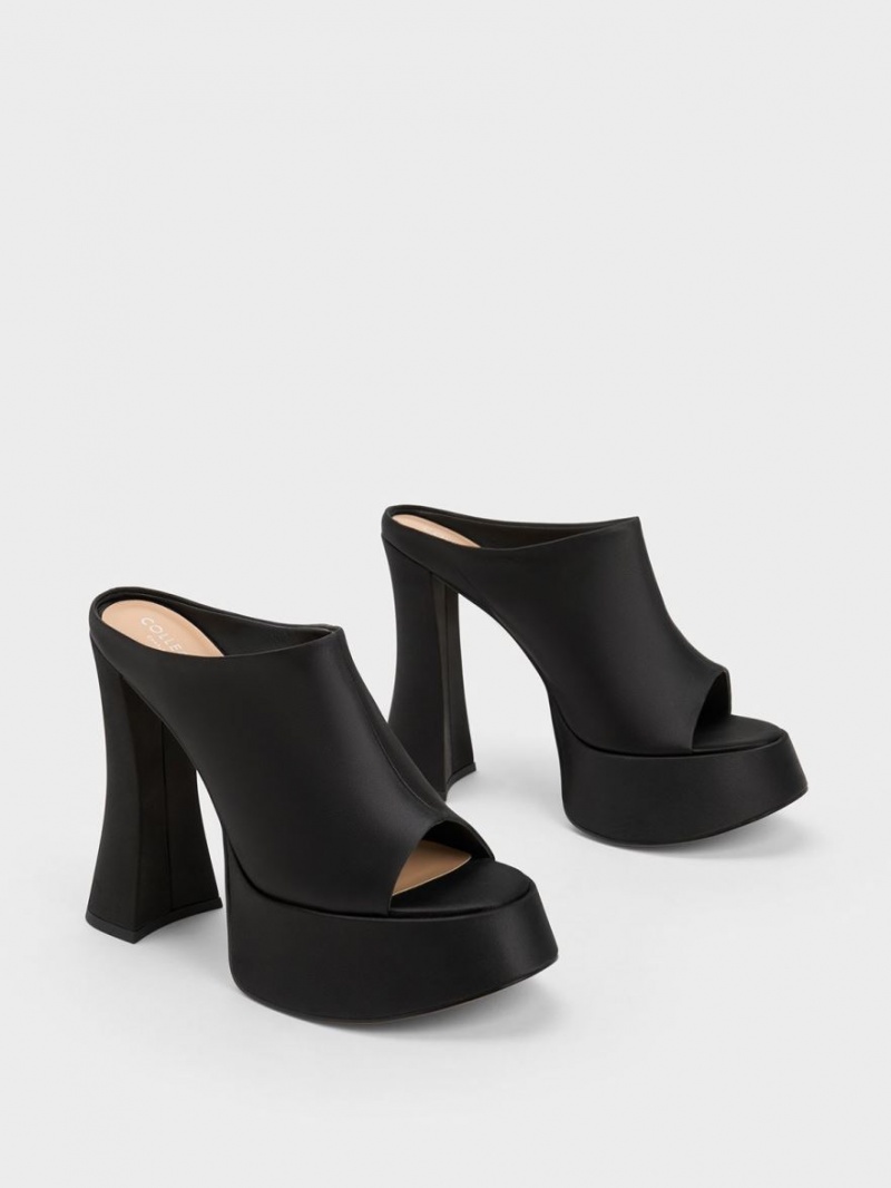 Mules Charles And Keith Delphine Recycled Polyester flatforms μαυρα | 21790-QRZH