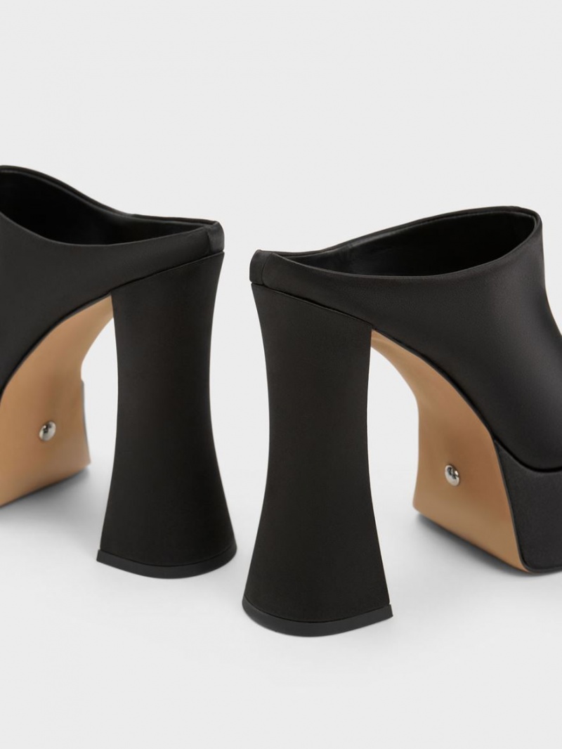 Mules Charles And Keith Delphine Recycled Polyester flatforms μαυρα | 21790-QRZH