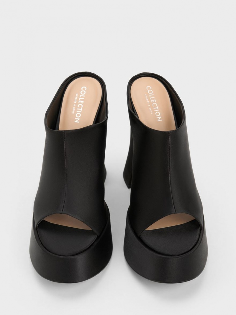Mules Charles And Keith Delphine Recycled Polyester flatforms μαυρα | 21790-QRZH