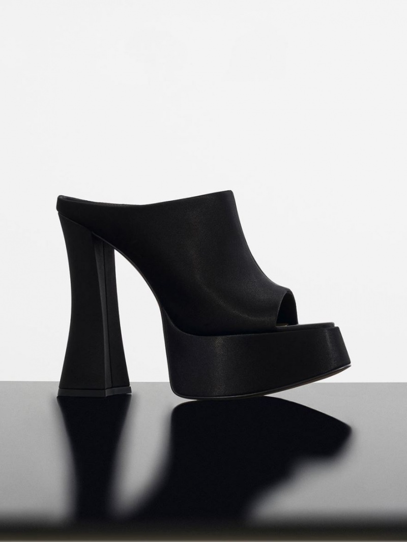 Mules Charles And Keith Delphine Recycled Polyester flatforms μαυρα | 21790-QRZH