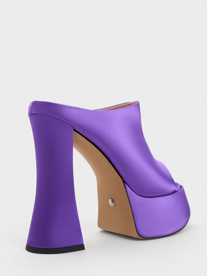 Mules Charles And Keith Delphine Recycled Polyester flatforms μωβ | 31756-PDKR