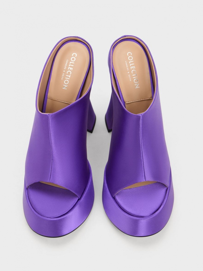 Mules Charles And Keith Delphine Recycled Polyester flatforms μωβ | 31756-PDKR