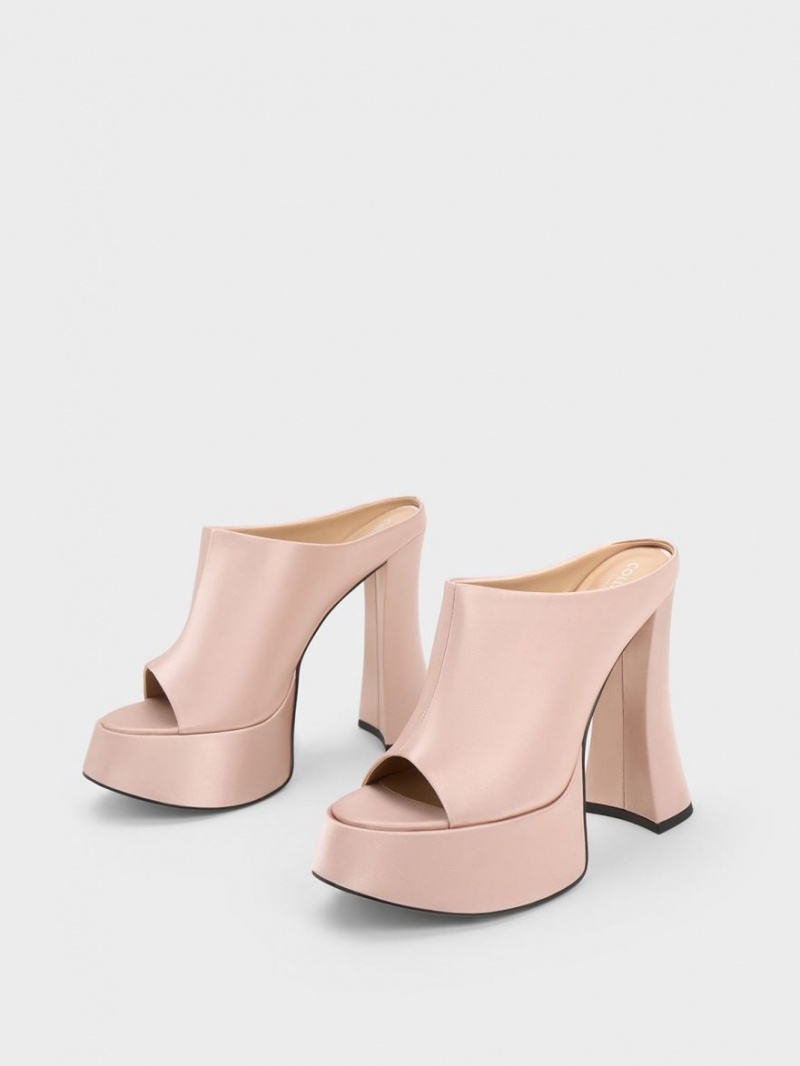 Mules Charles And Keith Delphine Recycled Polyester flatforms ροζ | 78962-QRBW