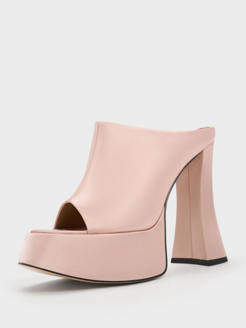 Mules Charles And Keith Delphine Recycled Polyester flatforms ροζ | 78962-QRBW