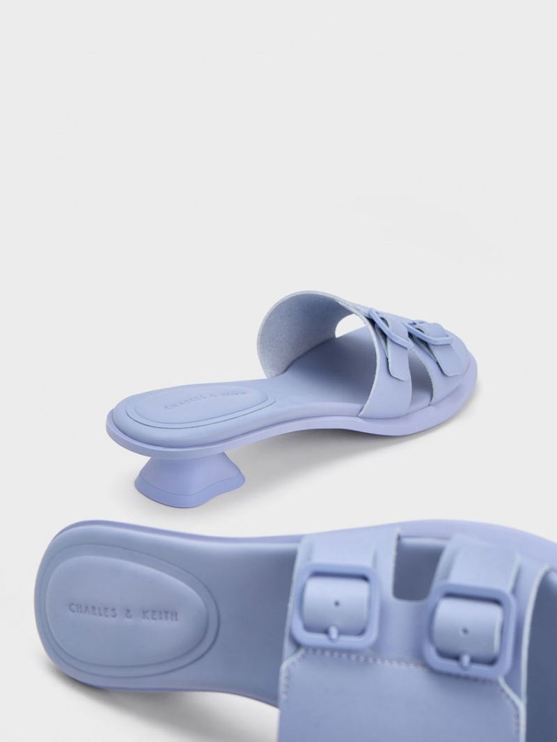 Mules Charles And Keith Double πόρπης Sculptural μωβ | 58132-MRTZ