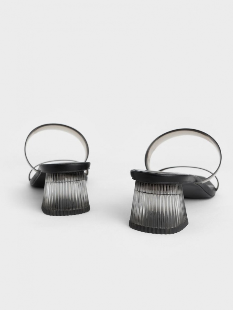Mules Charles And Keith Double λουρακια See-Through μαυρα | 85963-BPNU