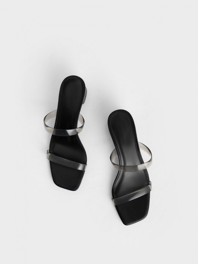 Mules Charles And Keith Double λουρακια See-Through μαυρα | 85963-BPNU