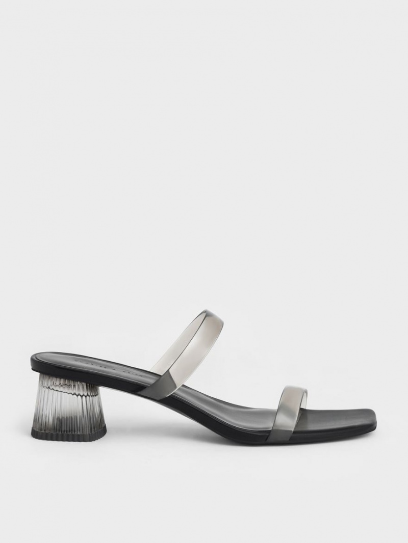 Mules Charles And Keith Double λουρακια See-Through μαυρα | 85963-BPNU