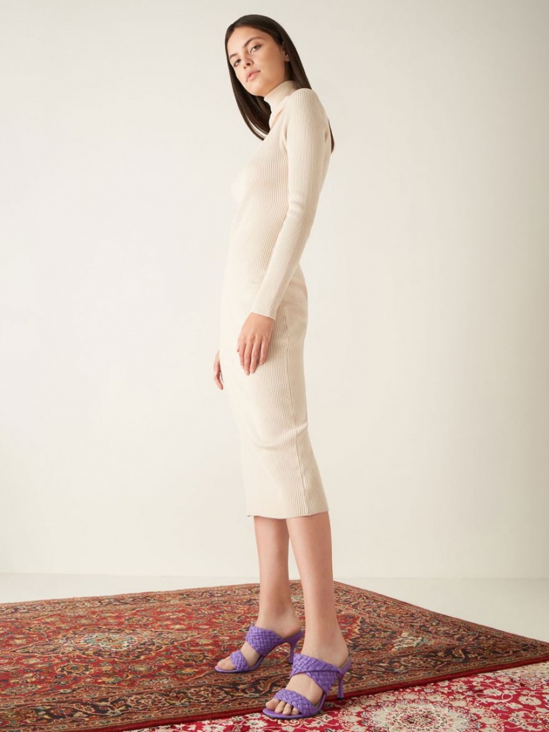 Mules Charles And Keith Double λουρακια Woven με τακουνι μωβ | 04382-WZTI