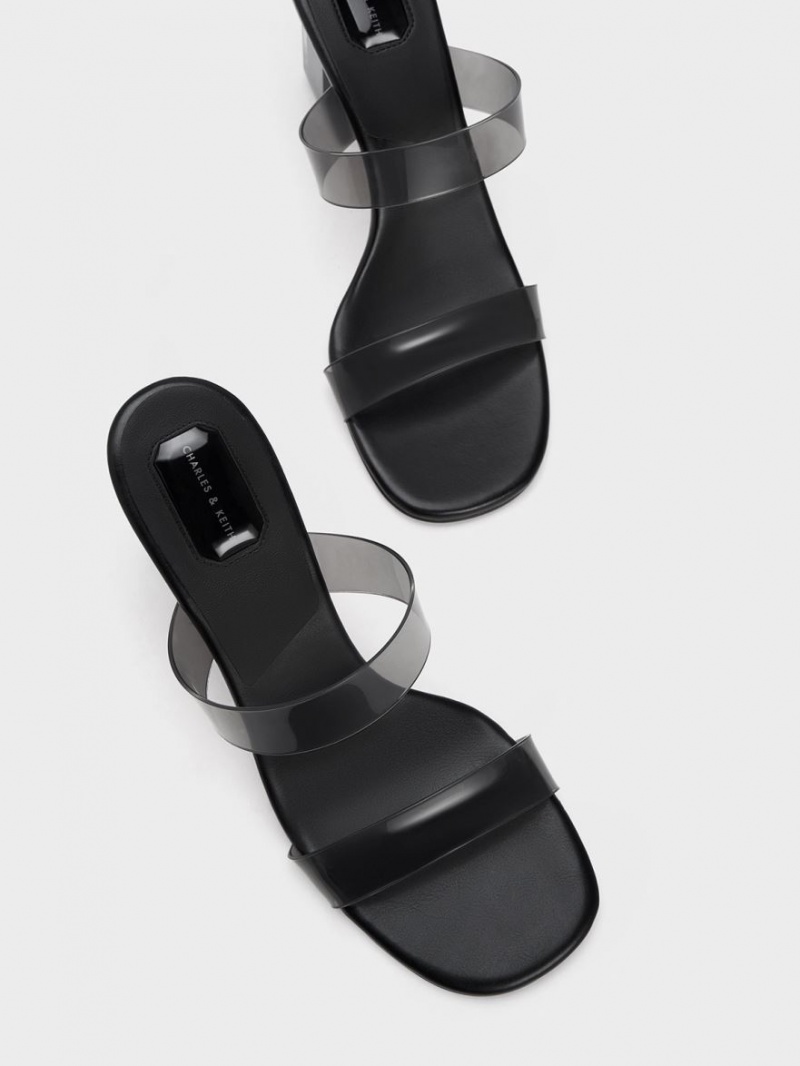 Mules Charles And Keith Fia Geometric Heel μαυρα | 52610-EPXZ