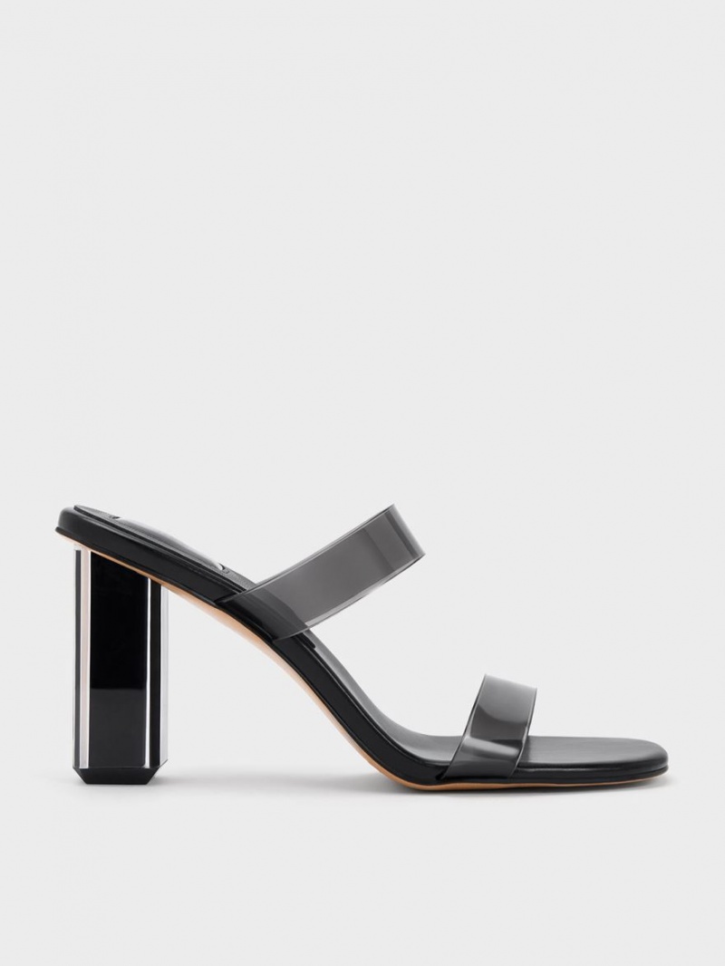 Mules Charles And Keith Fia Geometric Heel μαυρα | 52610-EPXZ