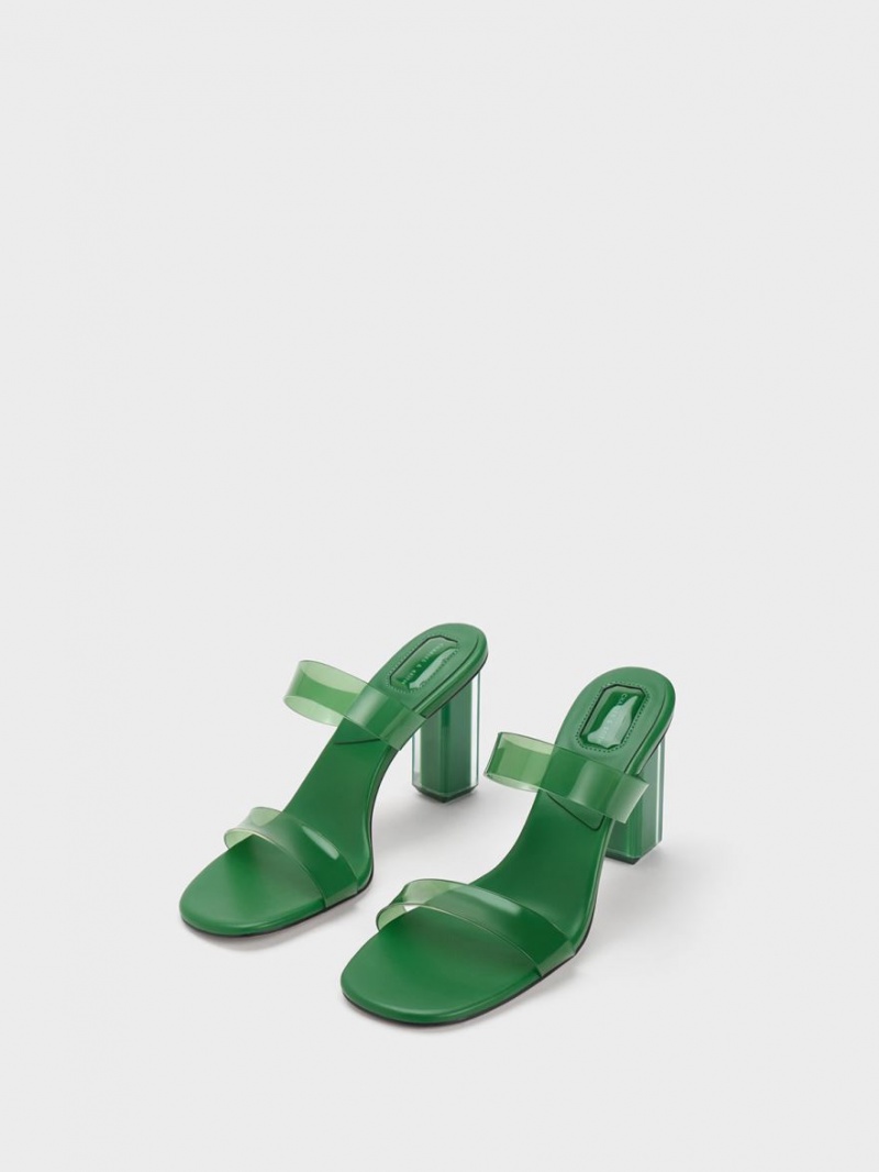 Mules Charles And Keith Fia Geometric Heel πρασινο | 08972-MYCX