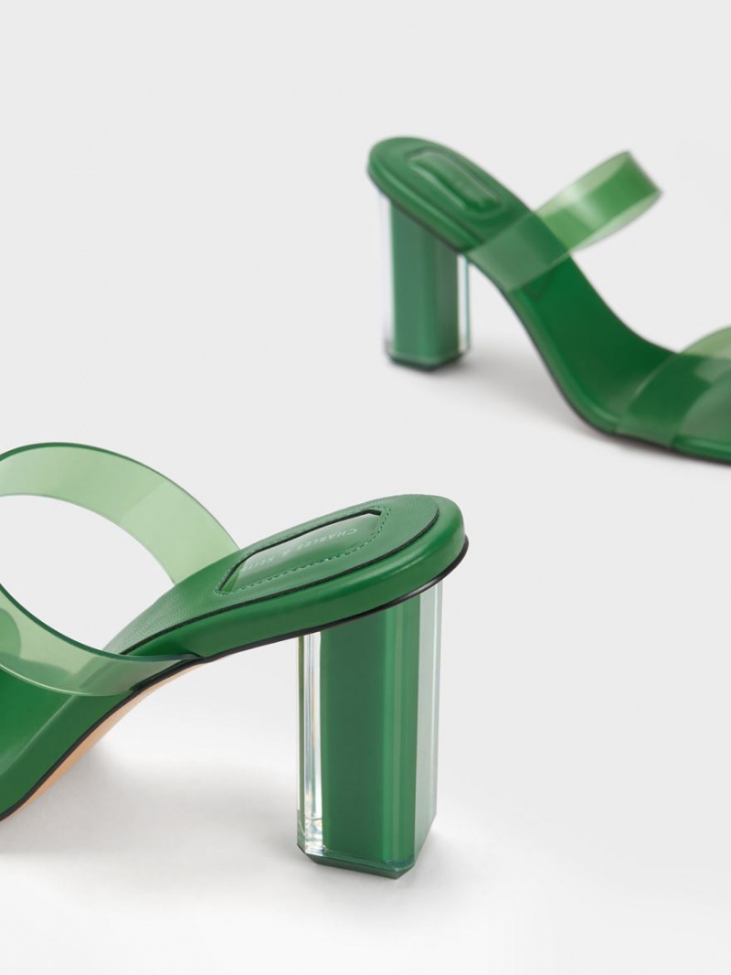 Mules Charles And Keith Fia Geometric Heel πρασινο | 08972-MYCX