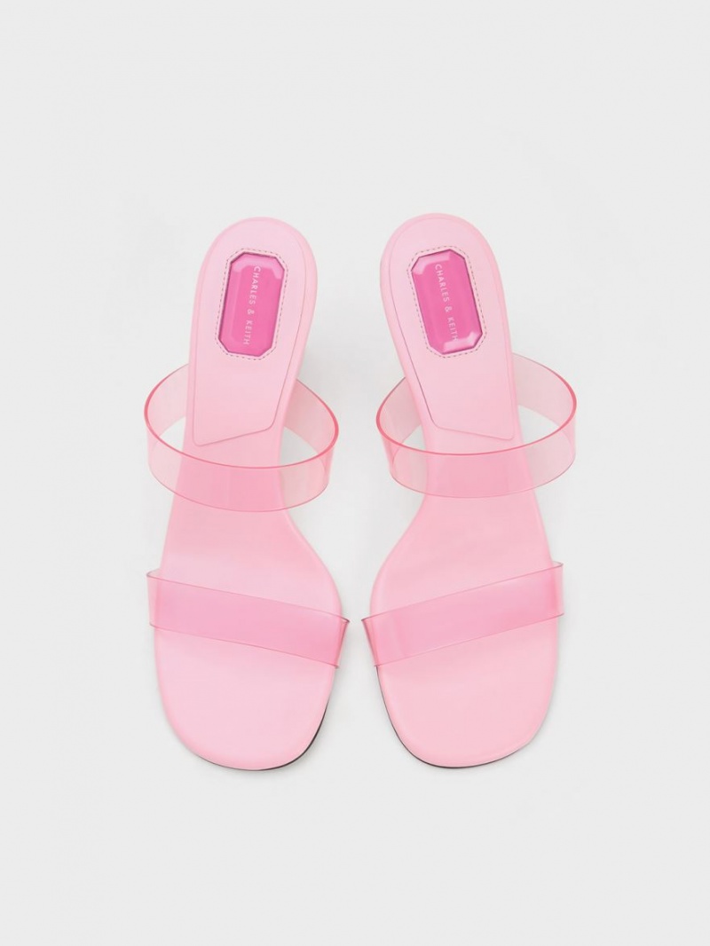Mules Charles And Keith Fia Geometric Heel ανοιχτο ροζ | 35916-GQLE