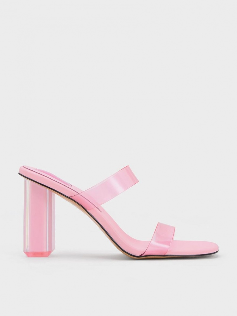 Mules Charles And Keith Fia Geometric Heel ανοιχτο ροζ | 35916-GQLE