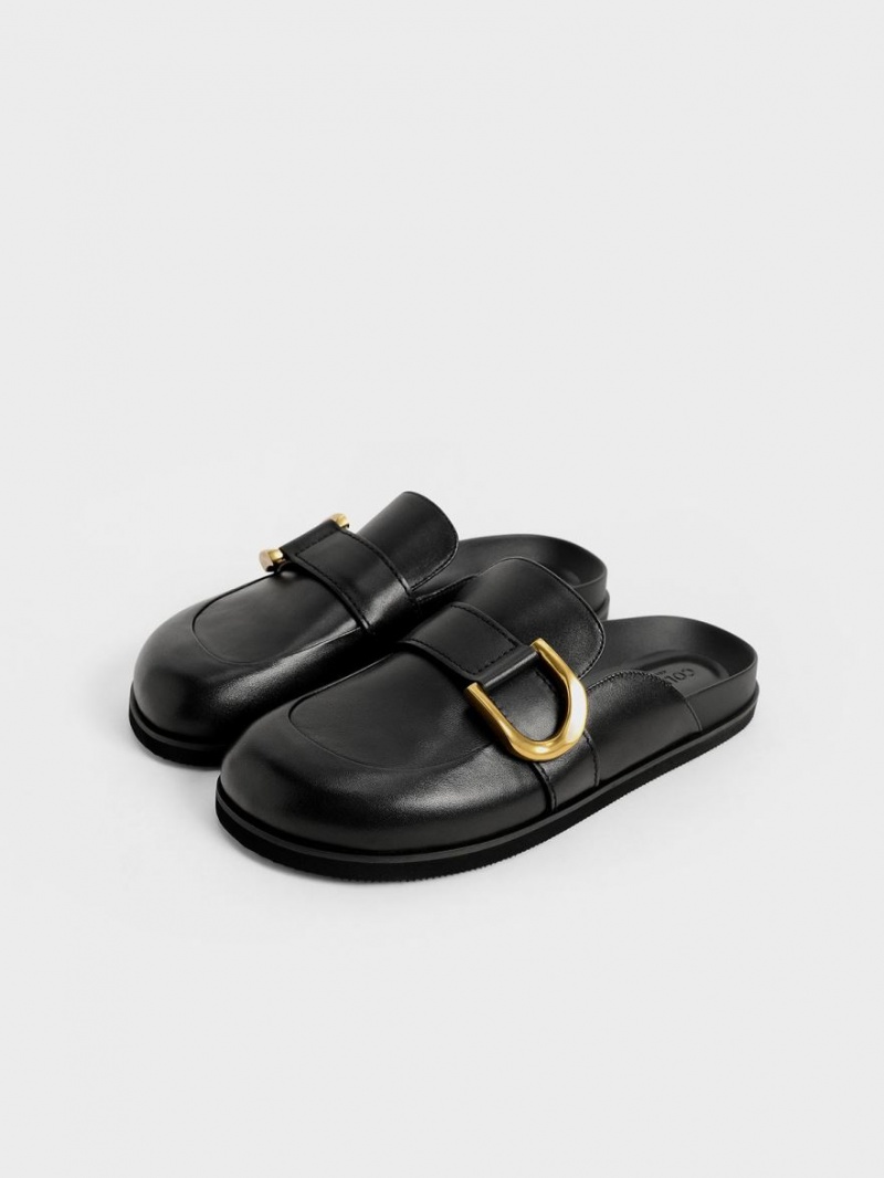 Mules Charles And Keith Gabine Buckled δερματινα Loafer​ μαυρα | 08235-EFDT
