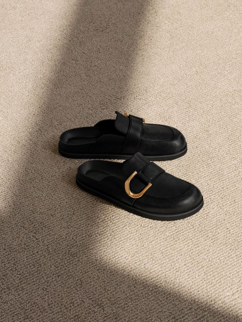 Mules Charles And Keith Gabine Buckled δερματινα Loafer​ μαυρα | 08235-EFDT
