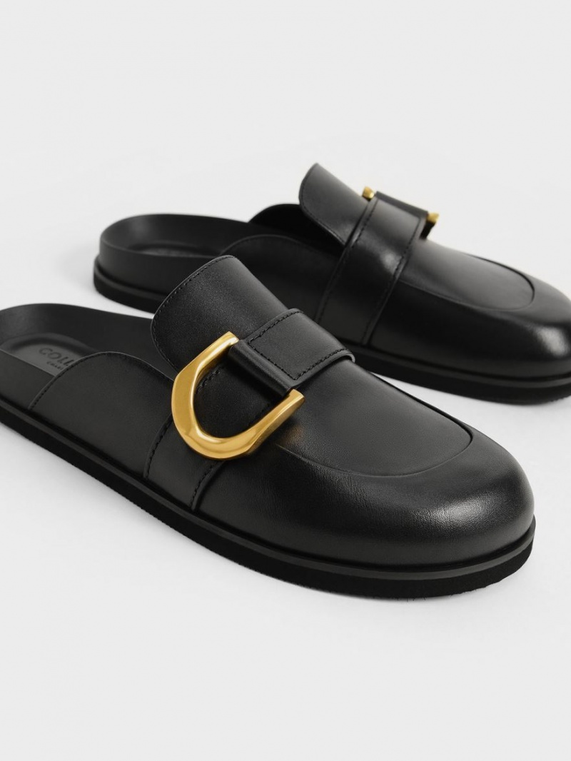 Mules Charles And Keith Gabine Buckled δερματινα Loafer​ μαυρα | 08235-EFDT