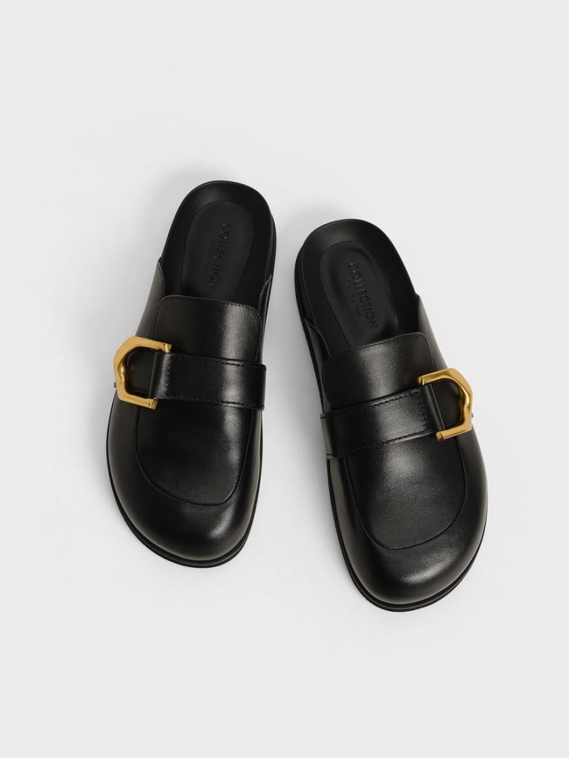 Mules Charles And Keith Gabine Buckled δερματινα Loafer​ μαυρα | 08235-EFDT