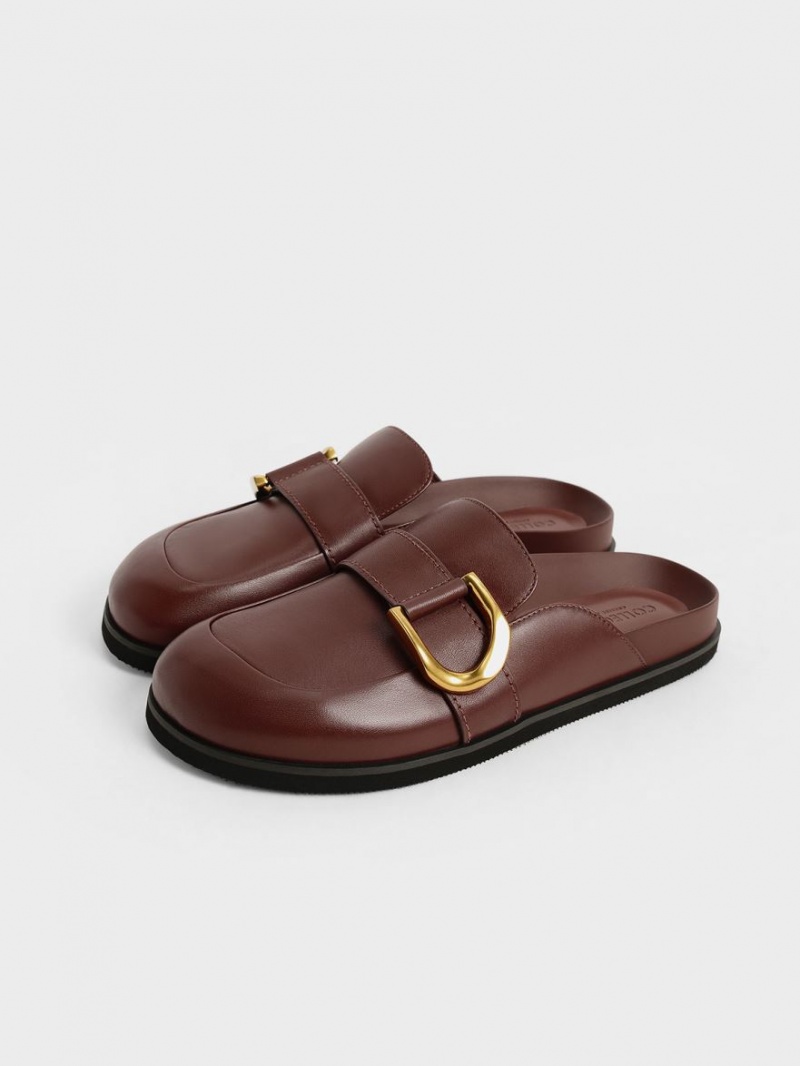 Mules Charles And Keith Gabine Buckled δερματινα Loafer​ καφε | 97026-HOUP