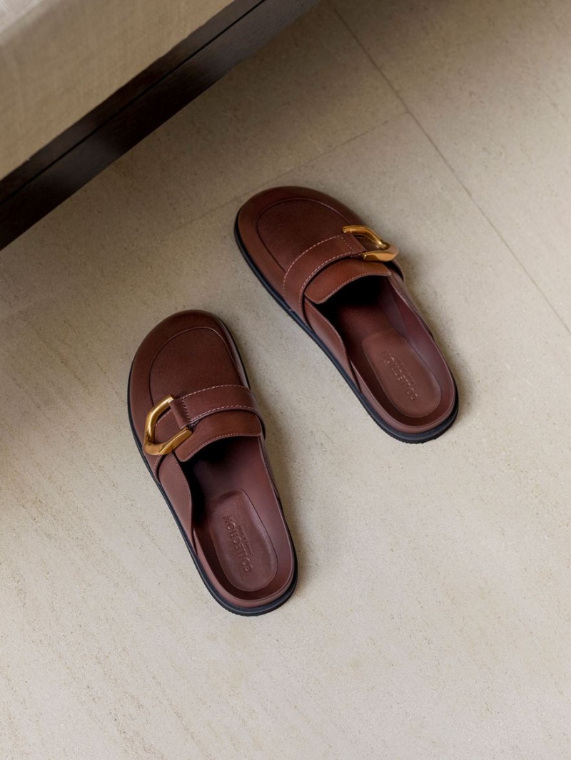 Mules Charles And Keith Gabine Buckled δερματινα Loafer​ καφε | 97026-HOUP