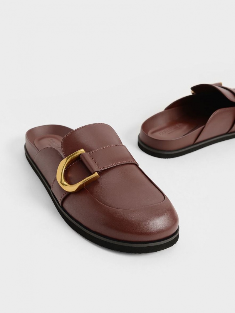 Mules Charles And Keith Gabine Buckled δερματινα Loafer​ καφε | 97026-HOUP
