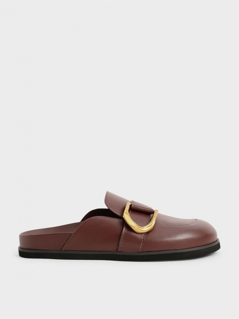 Mules Charles And Keith Gabine Buckled δερματινα Loafer​ καφε | 97026-HOUP