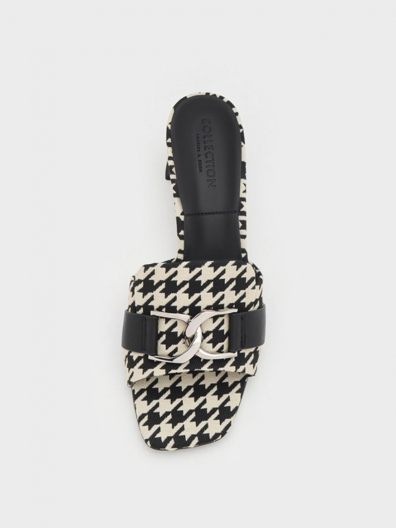 Mules Charles And Keith Gabine Houndstooth δερματινα με τακουνι Πολύχρωμο | 72895-DQIP