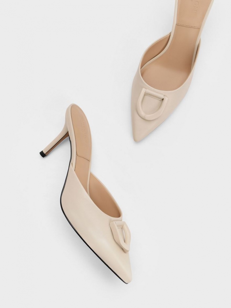 Mules Charles And Keith Gabine δερματινα Μπεζ | 20789-KFMU