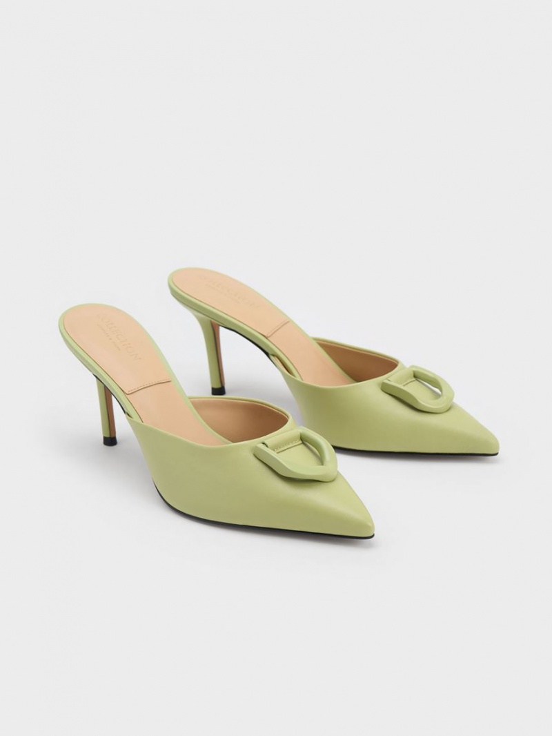 Mules Charles And Keith Gabine δερματινα πρασινο | 85694-MORH