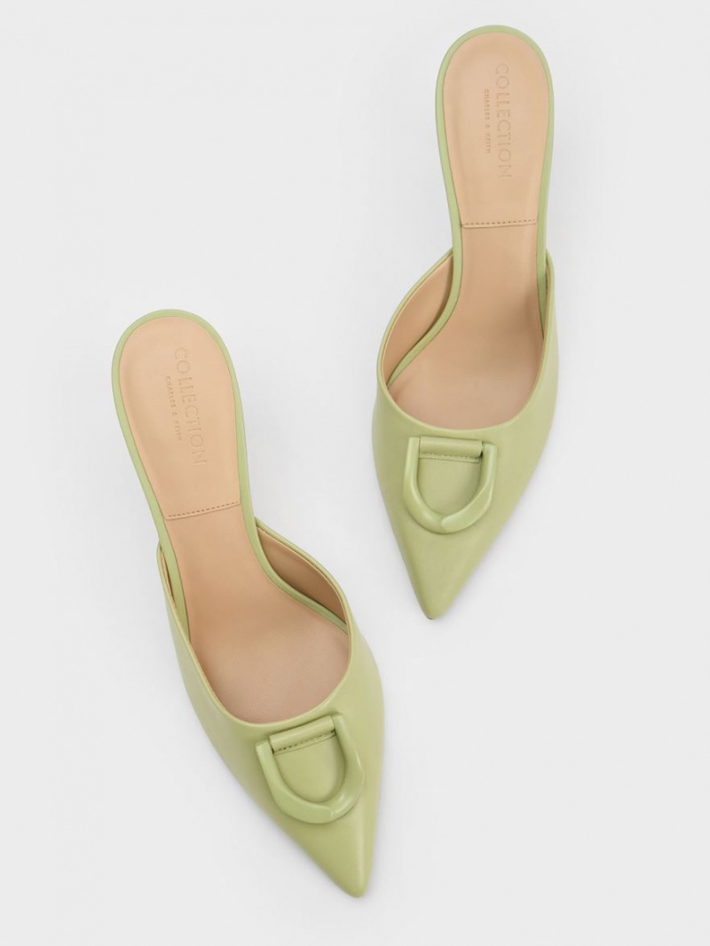Mules Charles And Keith Gabine δερματινα πρασινο | 85694-MORH